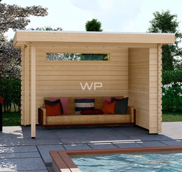 Tiny wooden gazebo for a garden