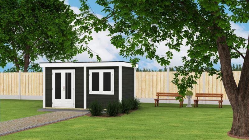 modern line garden building